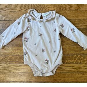 City Mouse Girls' Mushroom Collared Bodysuit Size 9-12 Month